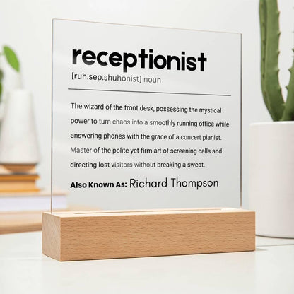 Personalized Receptionist Definition Plaque – Vet Receptionist – view 10