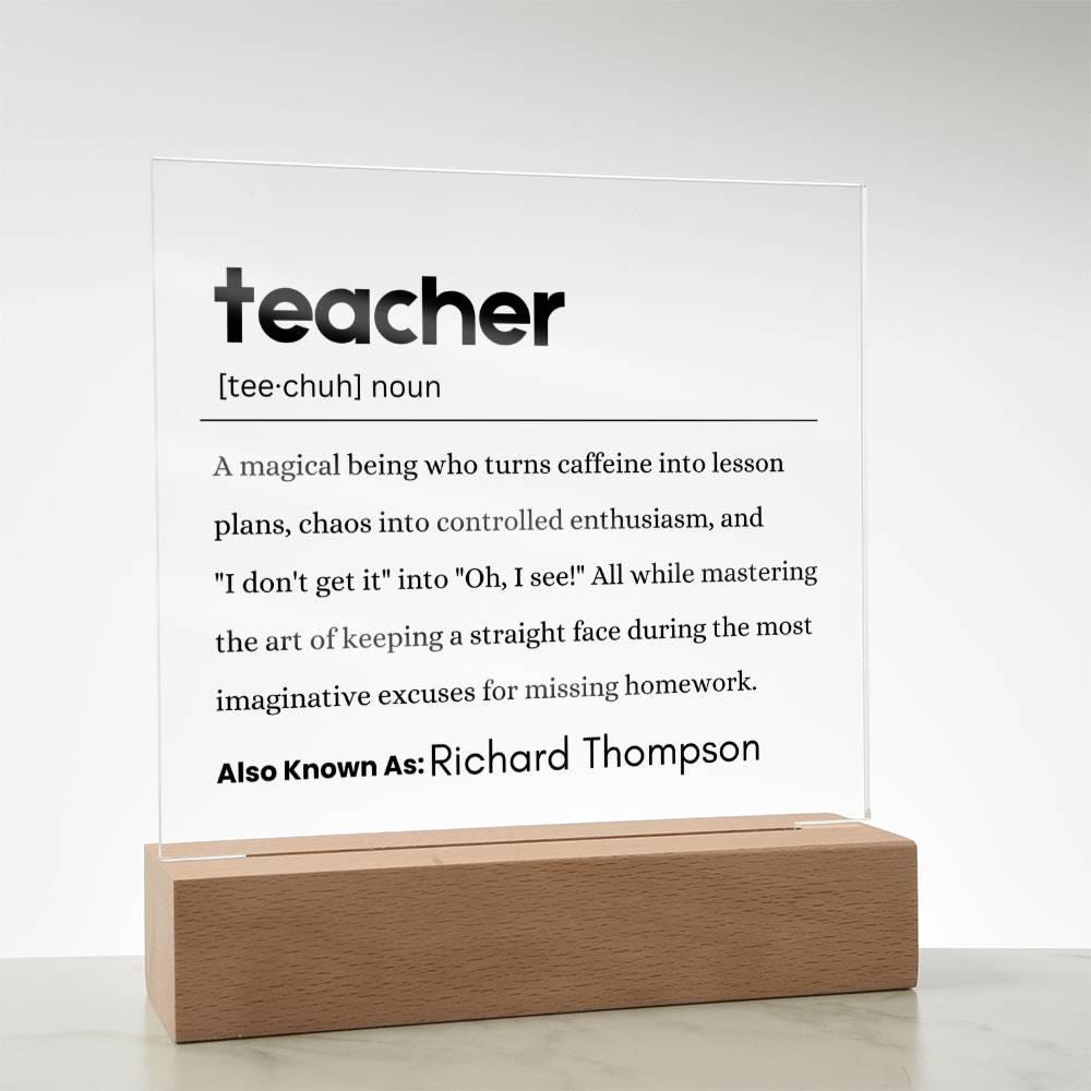 Personalized Teacher Definition Plaque – Christmas & Birthday gift – view 8