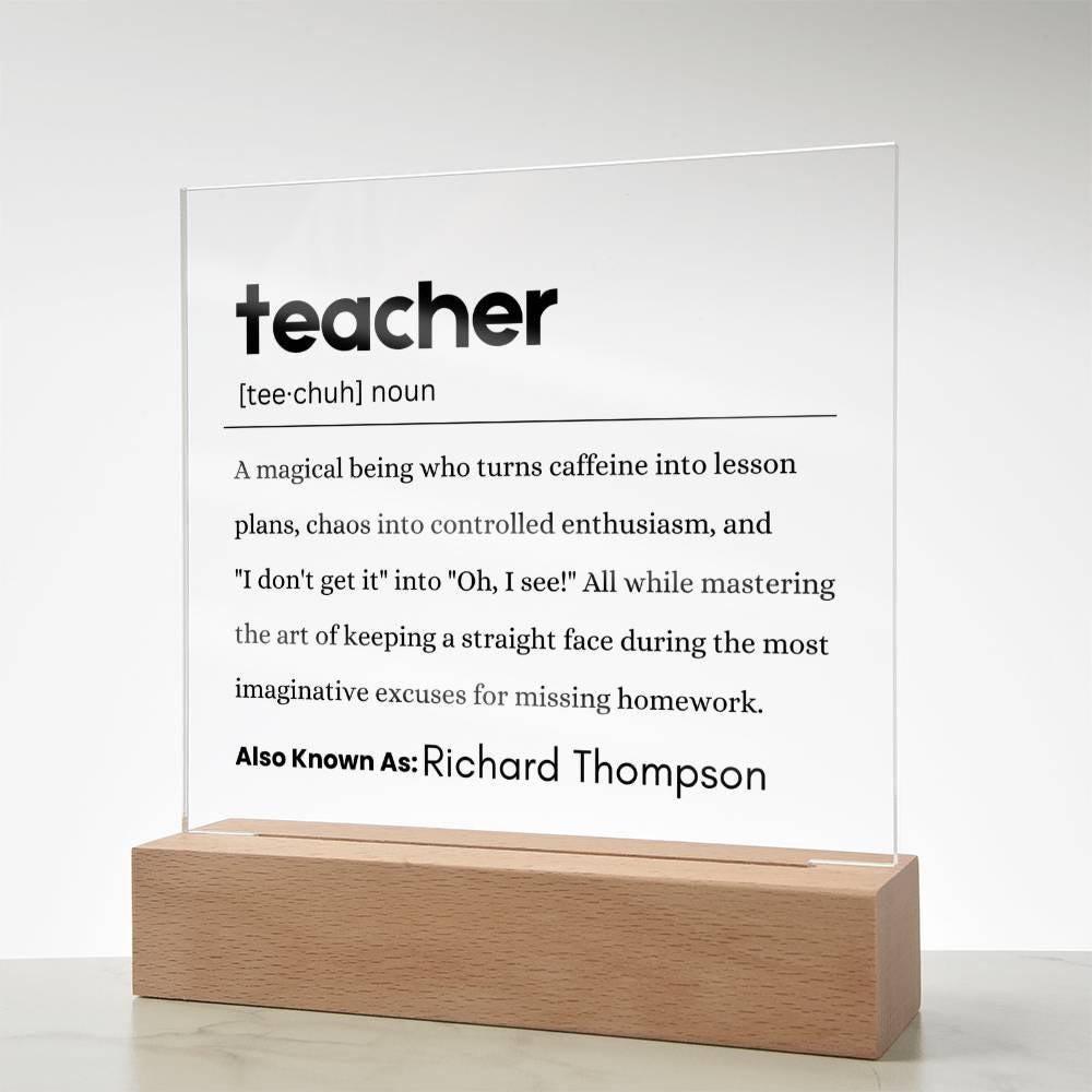 Personalized Teacher Definition Plaque – Christmas & Birthday gift – view 9