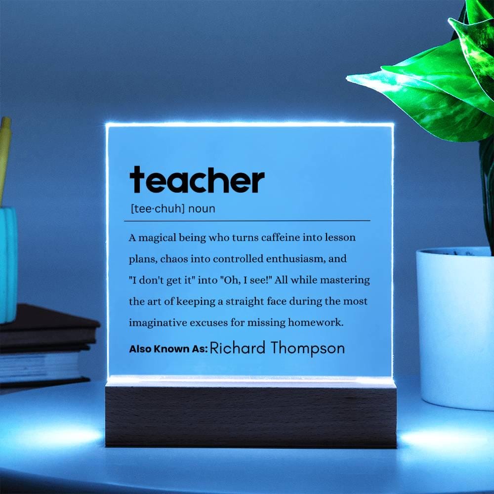 Personalized Teacher Definition Plaque – Christmas & Birthday gift – view 3