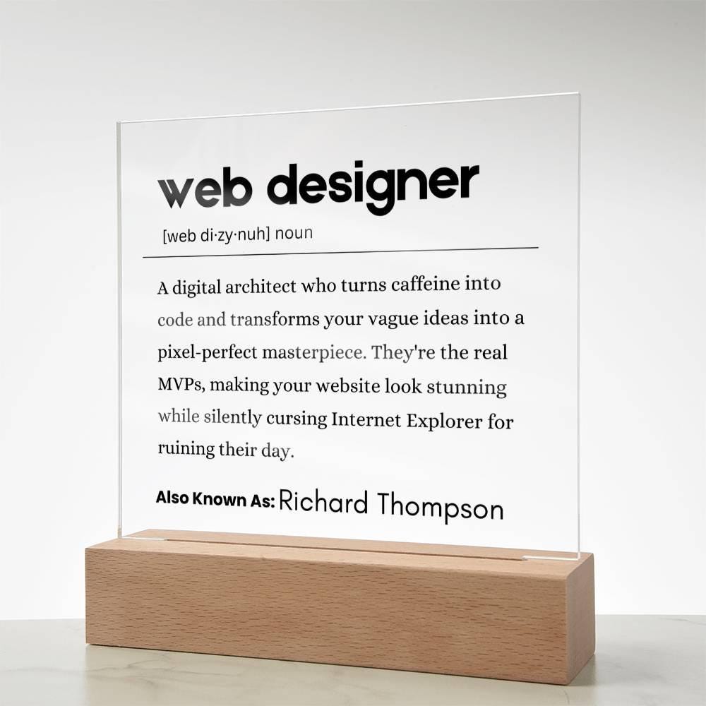 Personalized Web Designer Definition Plaque – Gift for Web Designer – view 8