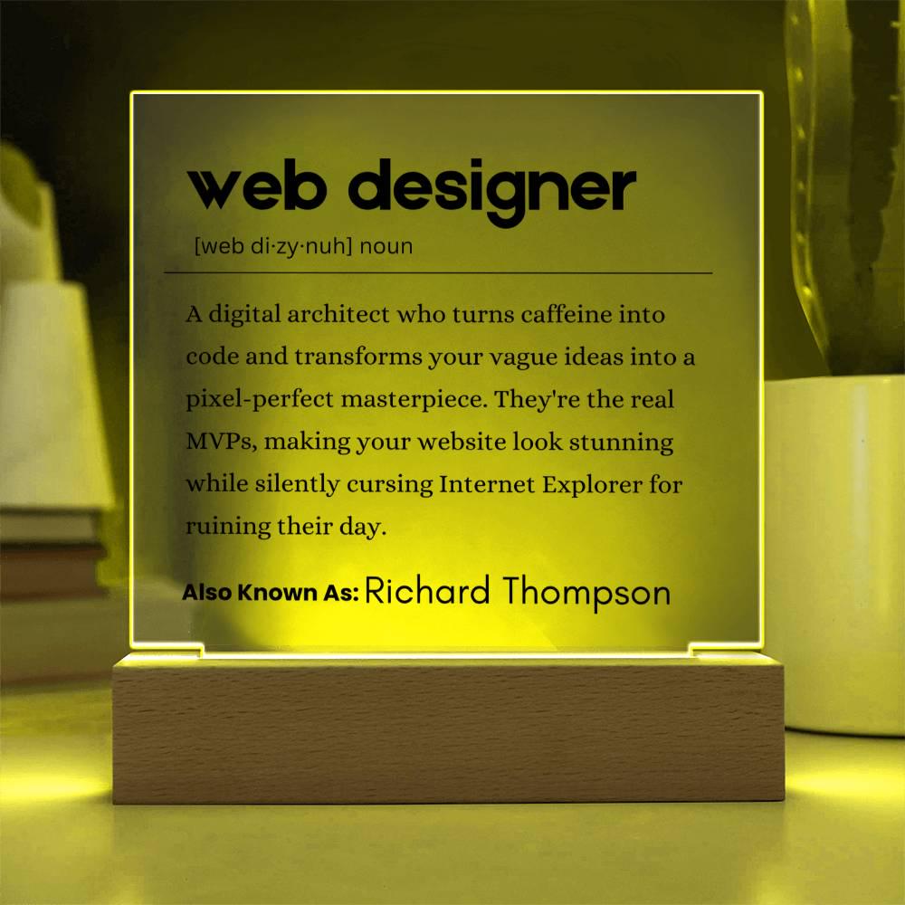 Personalized Web Designer Definition Plaque – Gift for Web Designer – view 4