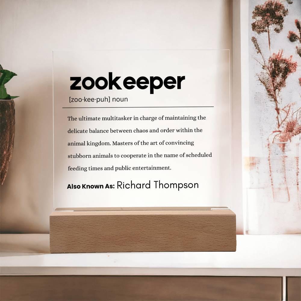 Zookeeper Definition Personalized Plaque – Gift for Zookeeper – view 2
