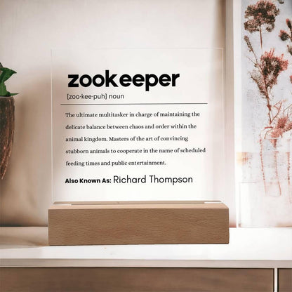 Zookeeper Definition Personalized Plaque – Gift for Zookeeper – view 2