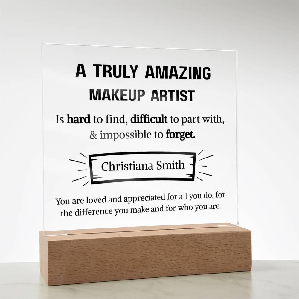 Makeup Artist Personalized LED Acrylic Plaque – Beautician Gift – view 8