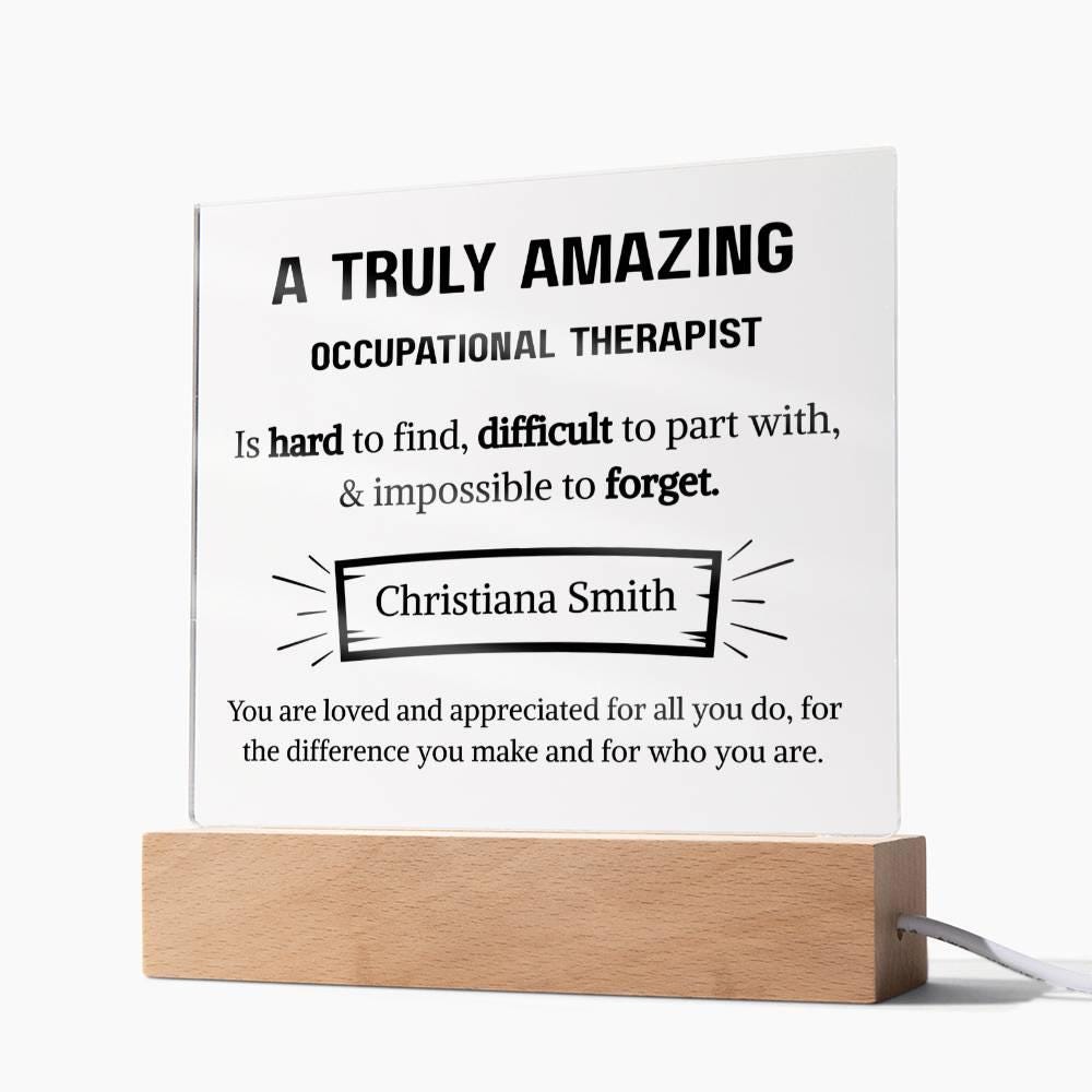 Occupational Therapist Personalized LED Acrylic Plaque – Gift for OT – view 9