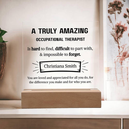 Occupational Therapist Personalized LED Acrylic Plaque – Gift for OT – view 2