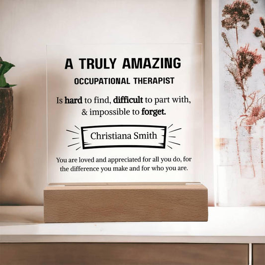 Occupational Therapist Personalized LED Acrylic Plaque – Gift for OT – view 2