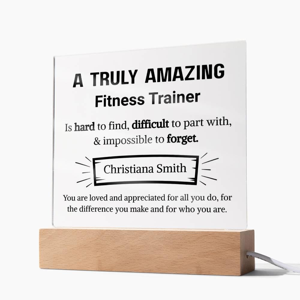 Fitness Trainer Appreciation Personalized LED Acrylic Plaque – view 9