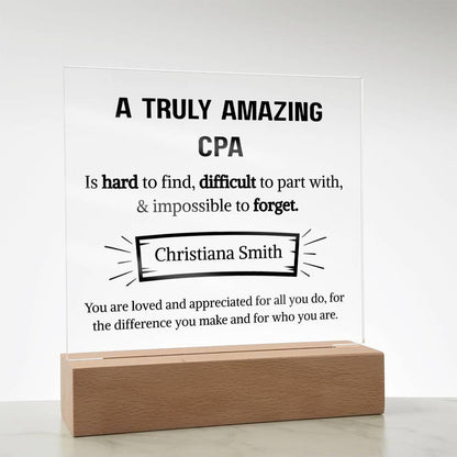 CPA Appreciation Personalized Acrylic Plaque – Gift for CPA – view 9