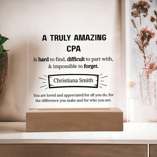 CPA Appreciation Personalized Acrylic Plaque – Gift for CPA – view 2