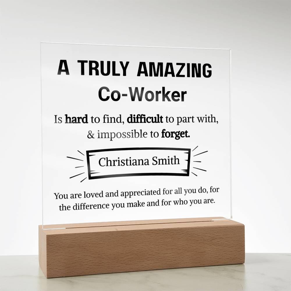 Co Worker Appreciation Personalized Acrylic Plaque – Work Friend Gift – view 3