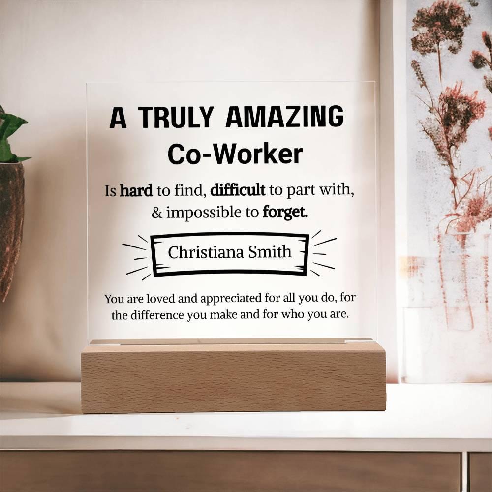 Co Worker Appreciation Personalized Acrylic Plaque – Work Friend Gift – view 2