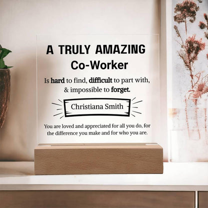 Co Worker Appreciation Personalized Acrylic Plaque – Work Friend Gift – view 2