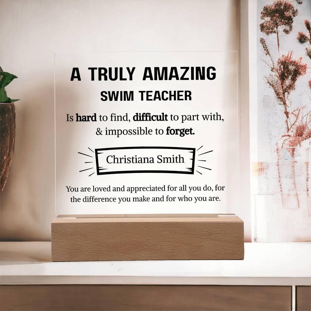 Swim Teacher Appreciation Personalized Acrylic Plaque – view 10