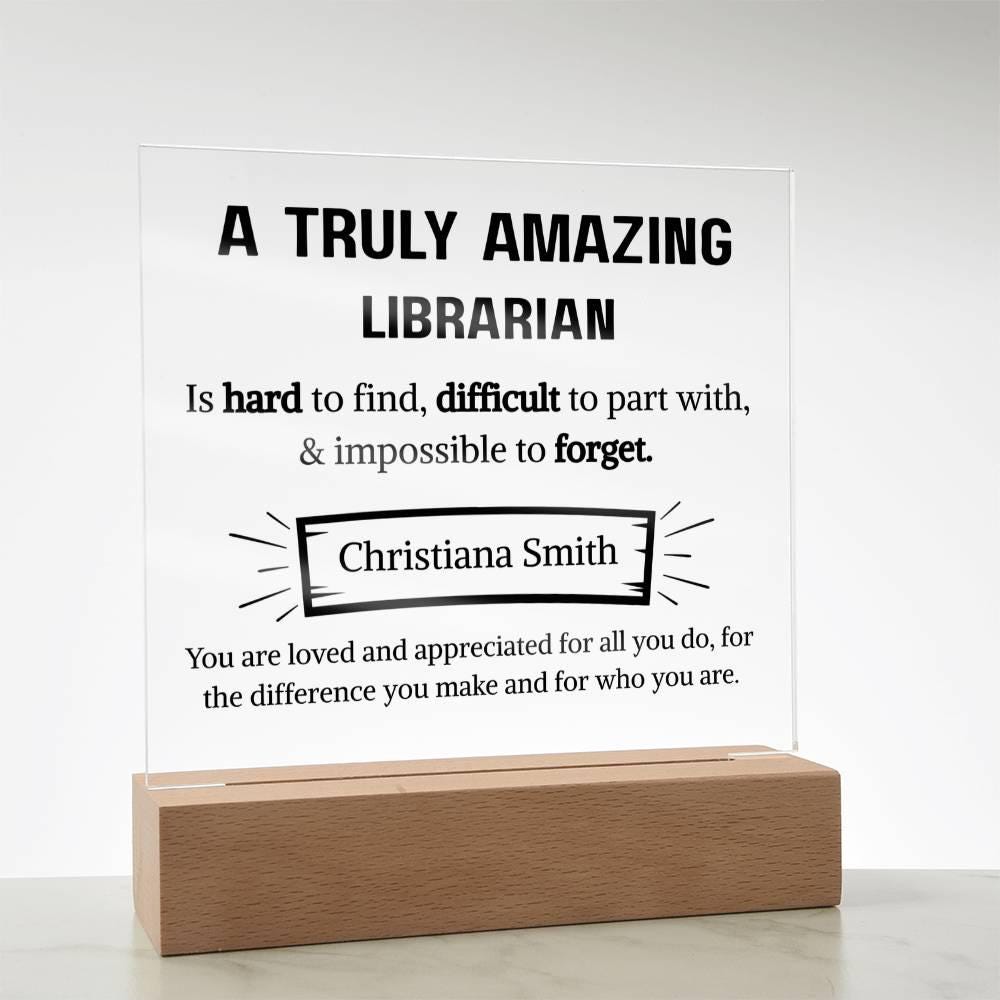 Librarian Appreciation Personalized Square Acrylic Plaque – view 8