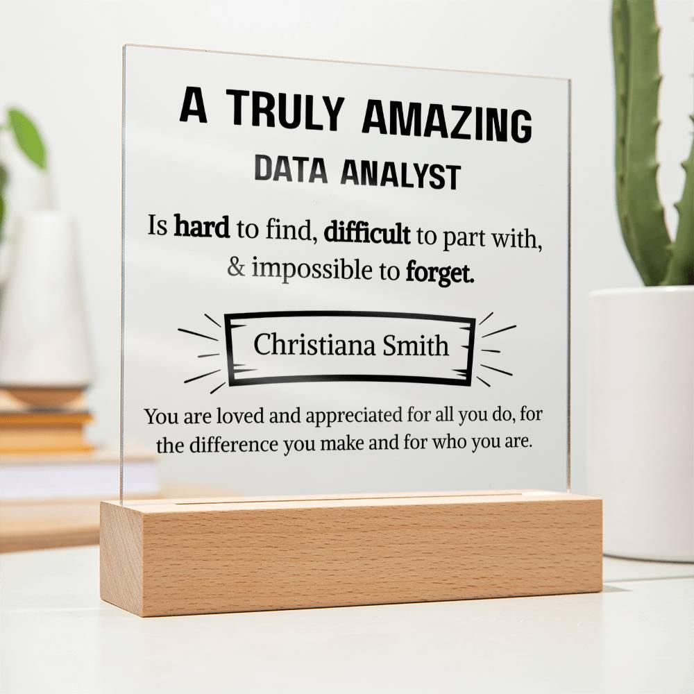 Data Analyst Appreciation Personalized Square Acrylic Plaque – view 5