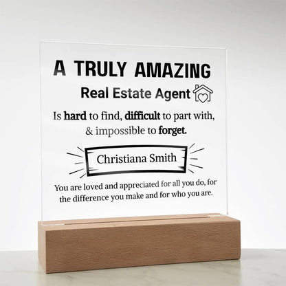 Real Estate Agent Appreciation Personalized Plaque – Gifts for Realtor – view 3