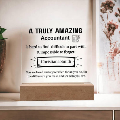 Accountant Appreciation Personalized Acrylic Plaque – Tax Season Gift – view 2