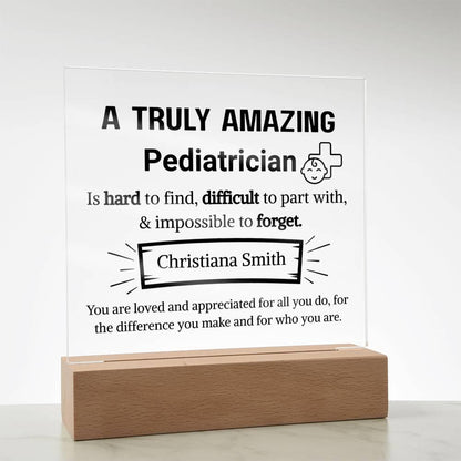 Pediatrician Appreciation Personalized Acrylic Plaque – view 10