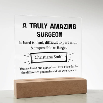 Surgeon Appreciation Personalized Acrylic Plaque – Gift for Surgeon – view 9