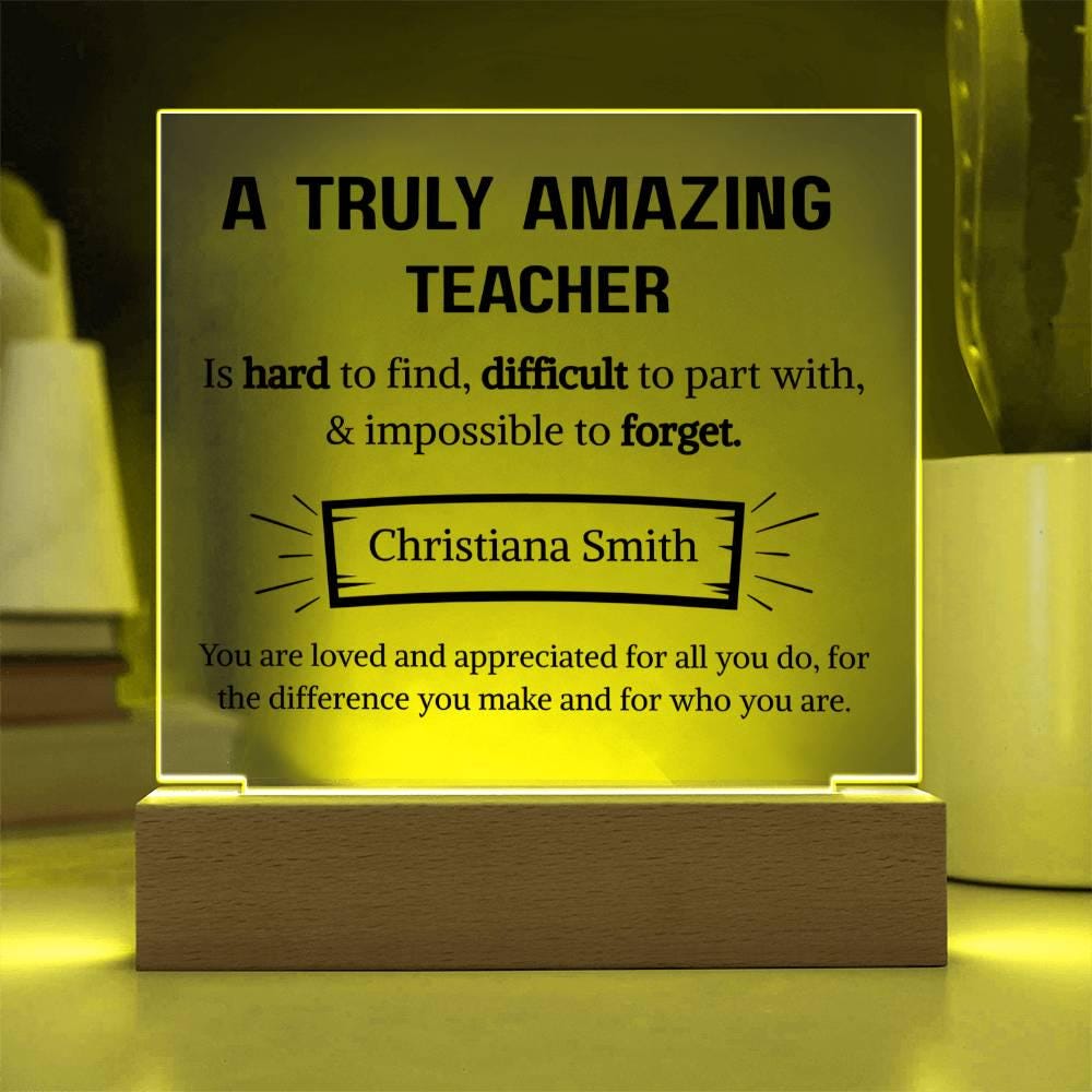 Teacher Appreciation Personalized Acrylic Plaque – Gift for Teacher – view 5