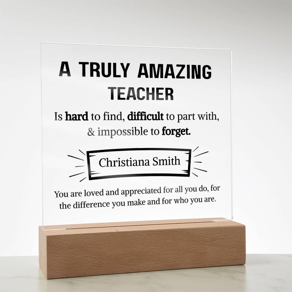 Teacher Appreciation Personalized Acrylic Plaque – Gift for Teacher – view 9