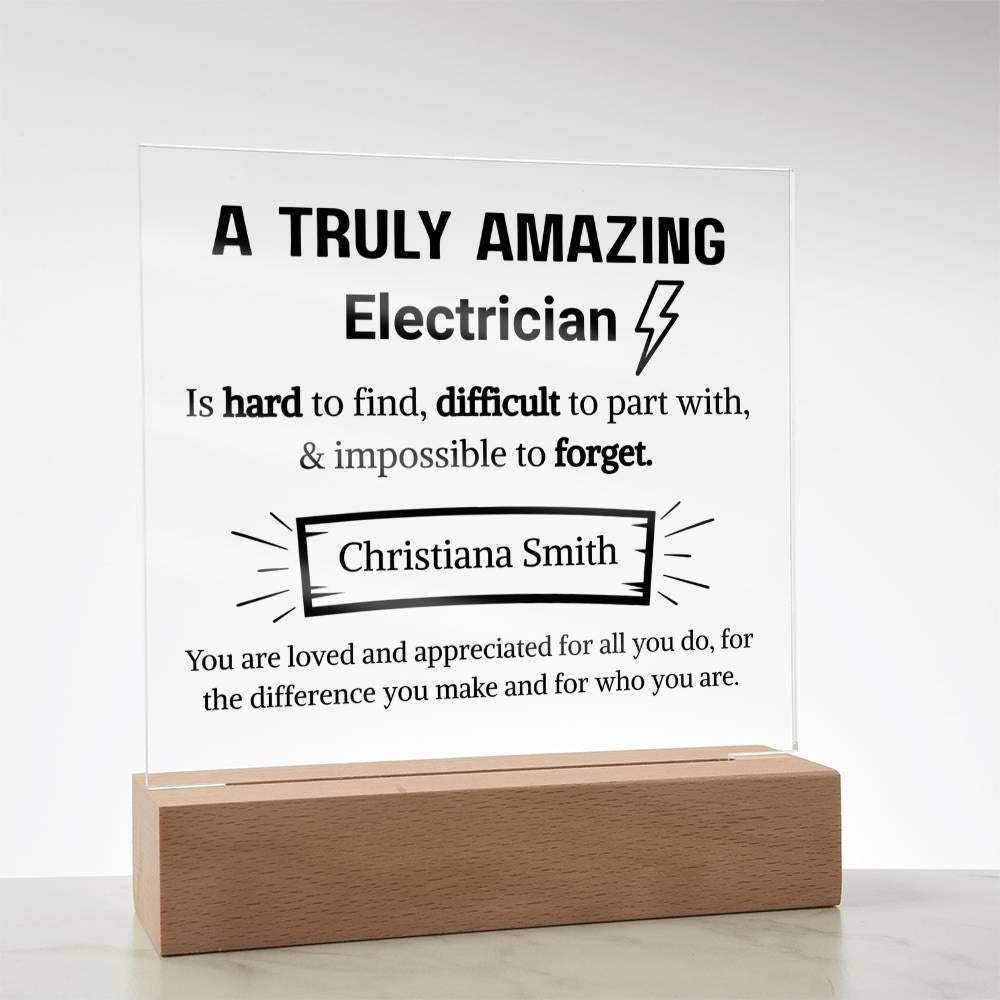 Electrician Appreciation Personalized Acrylic Plaque – view 8