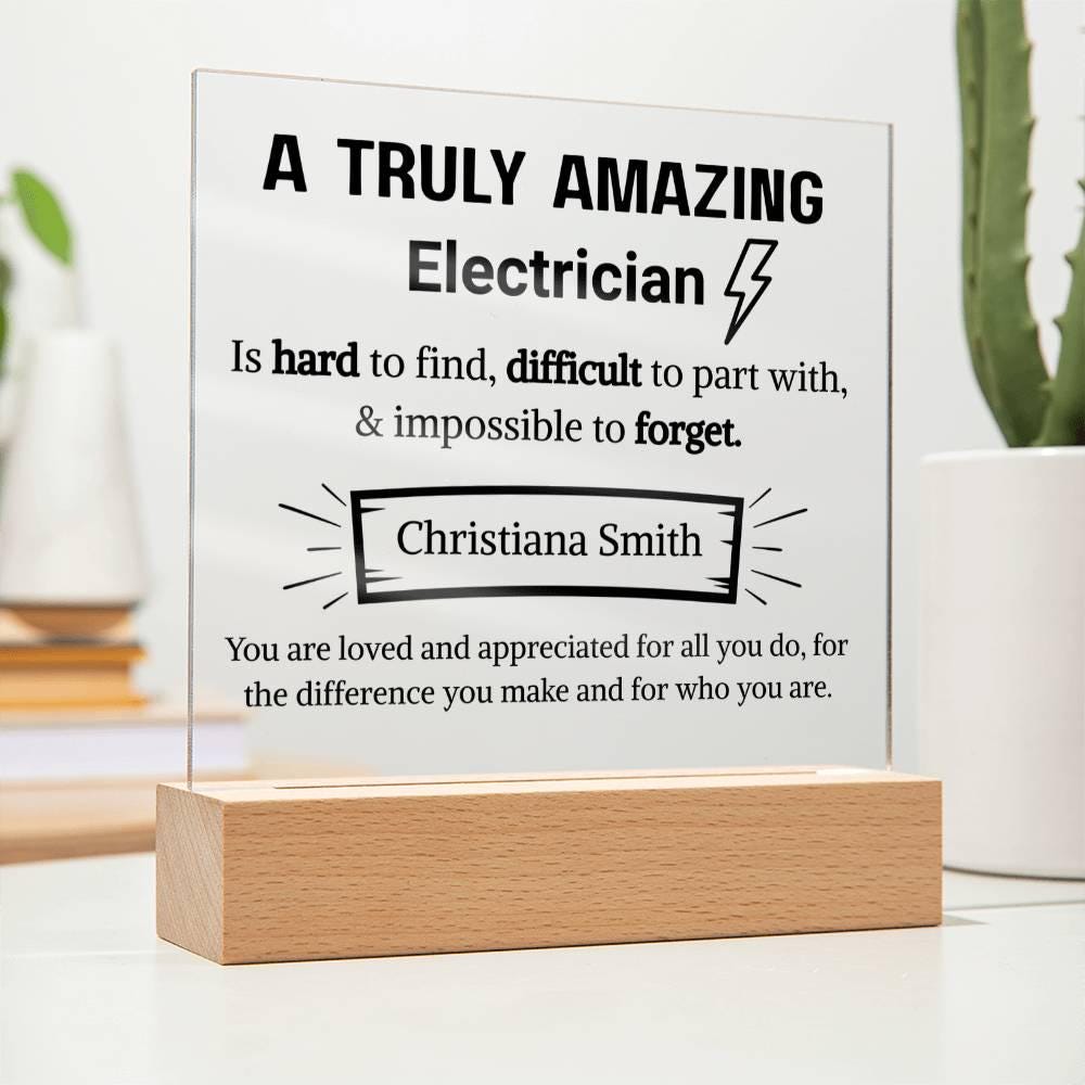 Electrician Appreciation Personalized Acrylic Plaque – view 9