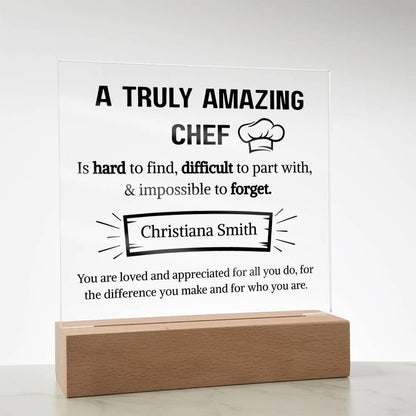 Chef Appreciation Personalized Acrylic Plaque – Gift For Chef – view 3