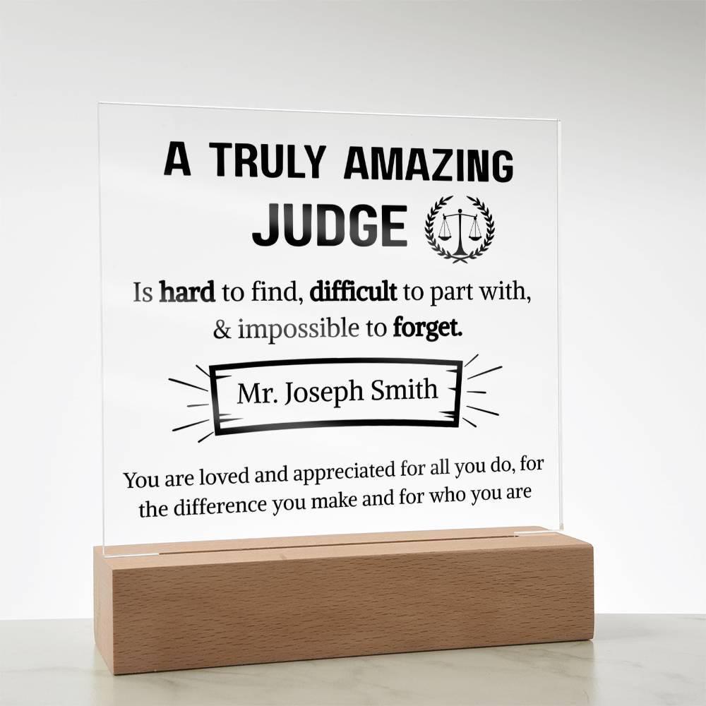 Judge Appreciation Personalized Acrylic Plaque – Gift for Judge – view 9