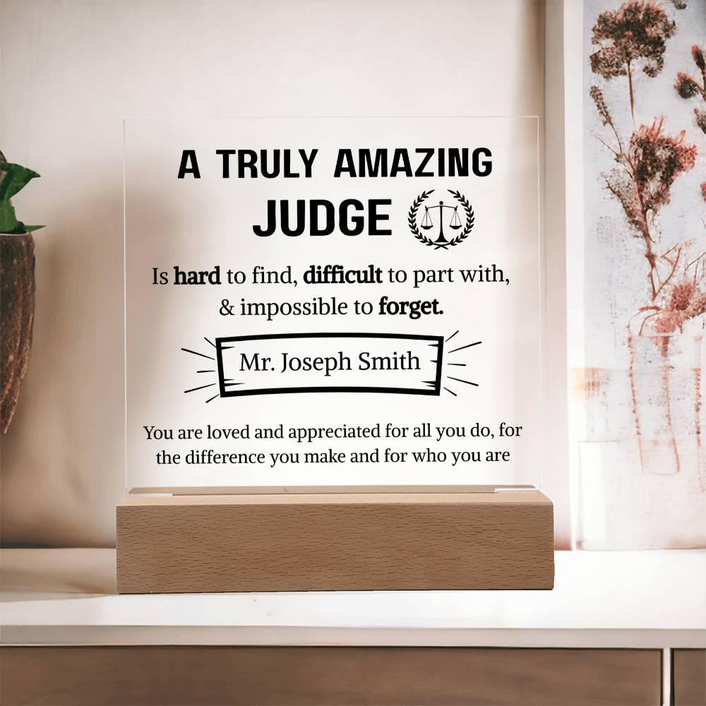 Judge Appreciation Personalized Acrylic Plaque – Gift for Judge – view 8