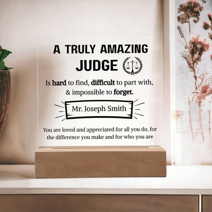 Judge Appreciation Personalized Acrylic Plaque – Gift for Judge – view 8