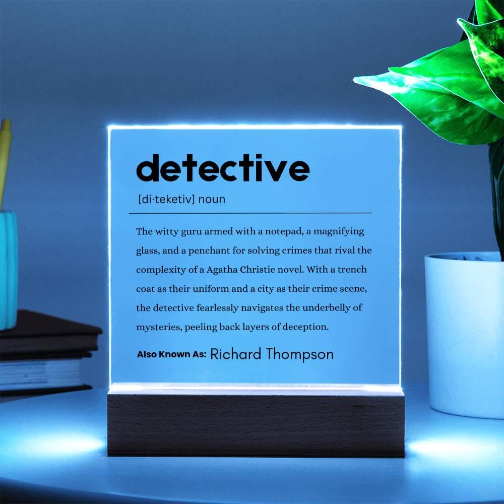 Detective Gift Personalized Definition Acrylic Plaque – view 3