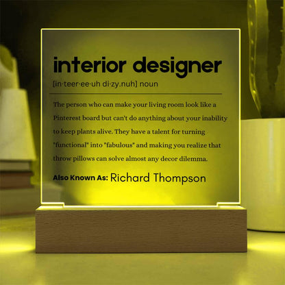 Interior Designer Gift Personalized Definition Acrylic Plaque – view 4