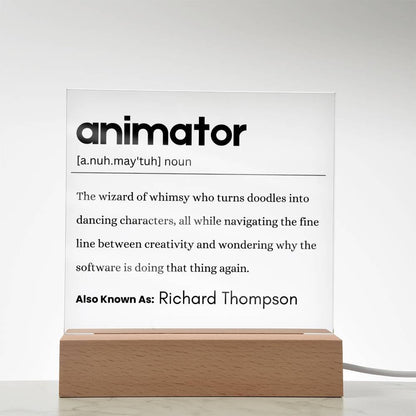 Animator Gift Personalized Definition Acrylic Plaque – Birthday Gift – view 8