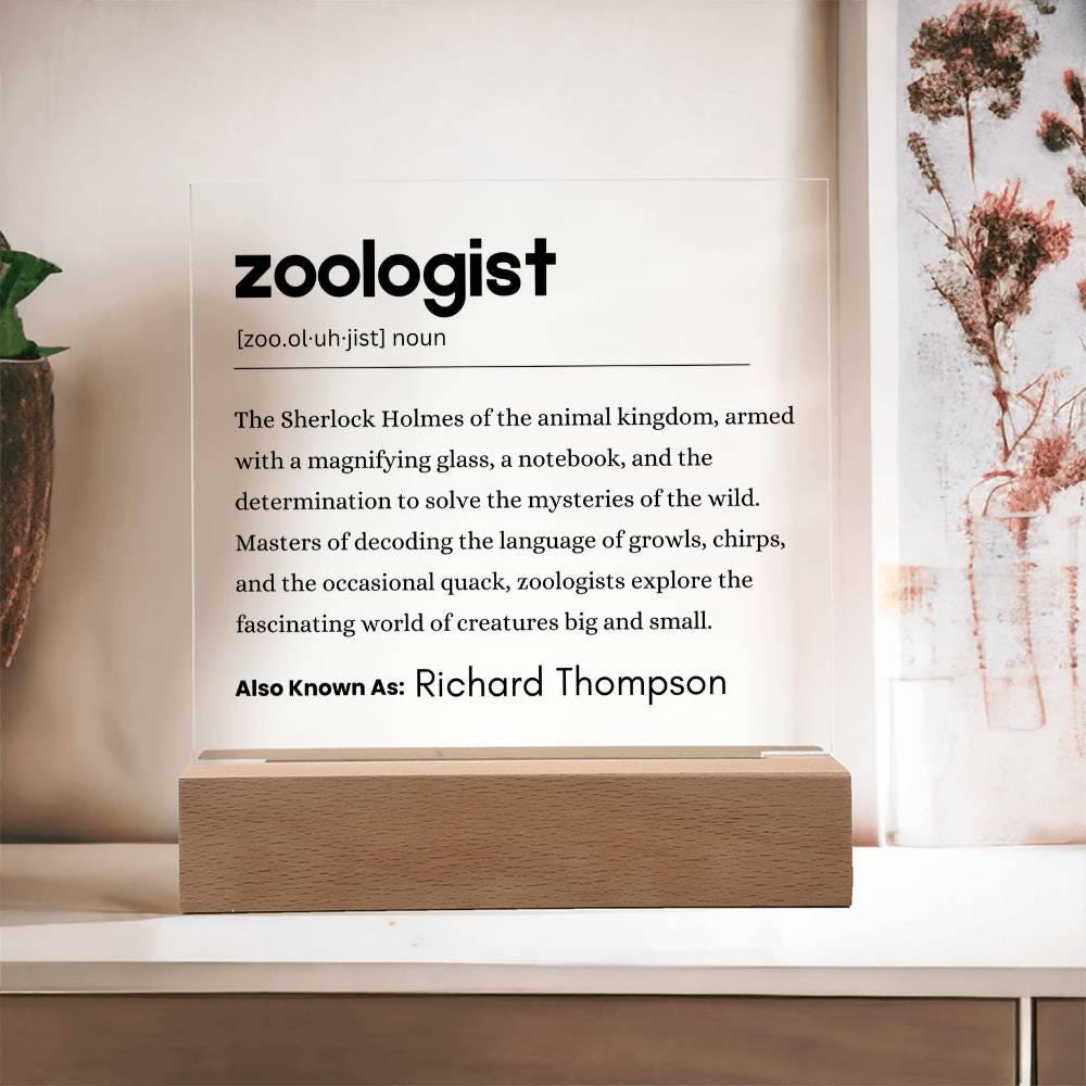 Zoologist Gift Personalized Definition Acrylic Plaque – view 10