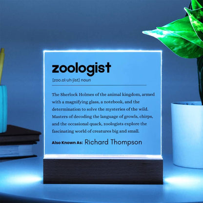 Zoologist Gift Personalized Definition Acrylic Plaque – view 3