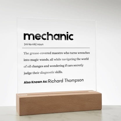 Mechanic Gift Personalized Definition Acrylic Plaque – Custom Mechanic – view 9