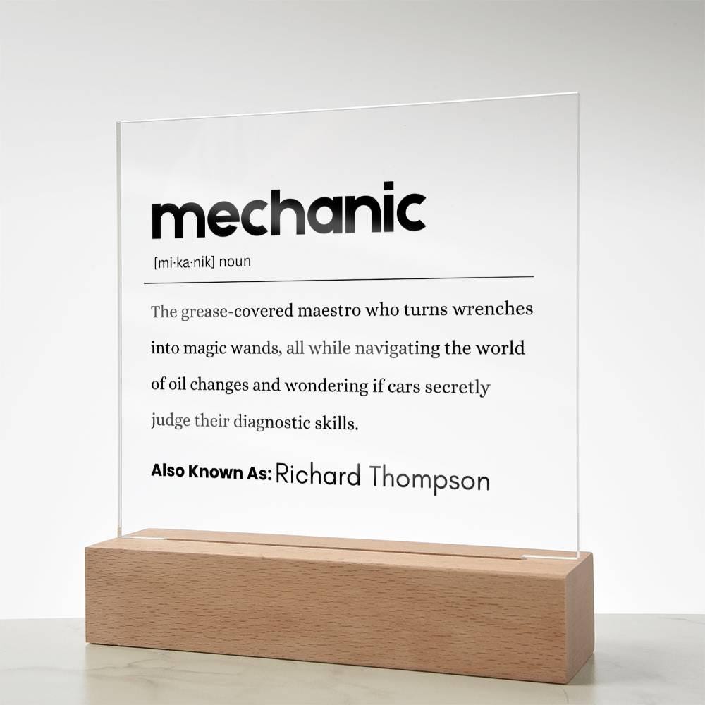 Mechanic Gift Personalized Definition Acrylic Plaque – Custom Mechanic – view 8