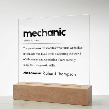 Mechanic Gift Personalized Definition Acrylic Plaque – Custom Mechanic – view 8
