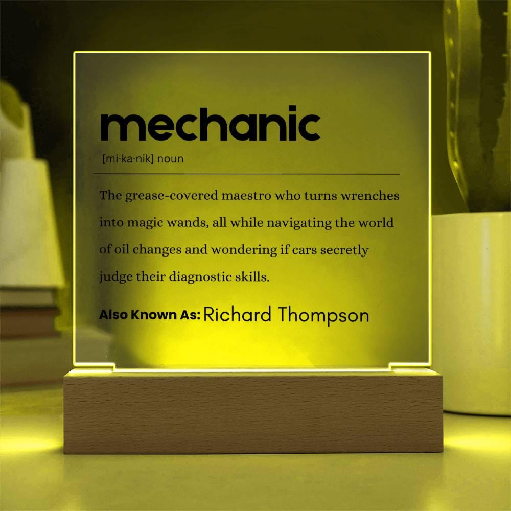 Mechanic Gift Personalized Definition Acrylic Plaque – Custom Mechanic – view 4