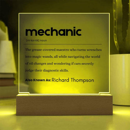 Mechanic Gift Personalized Definition Acrylic Plaque – Custom Mechanic – view 4