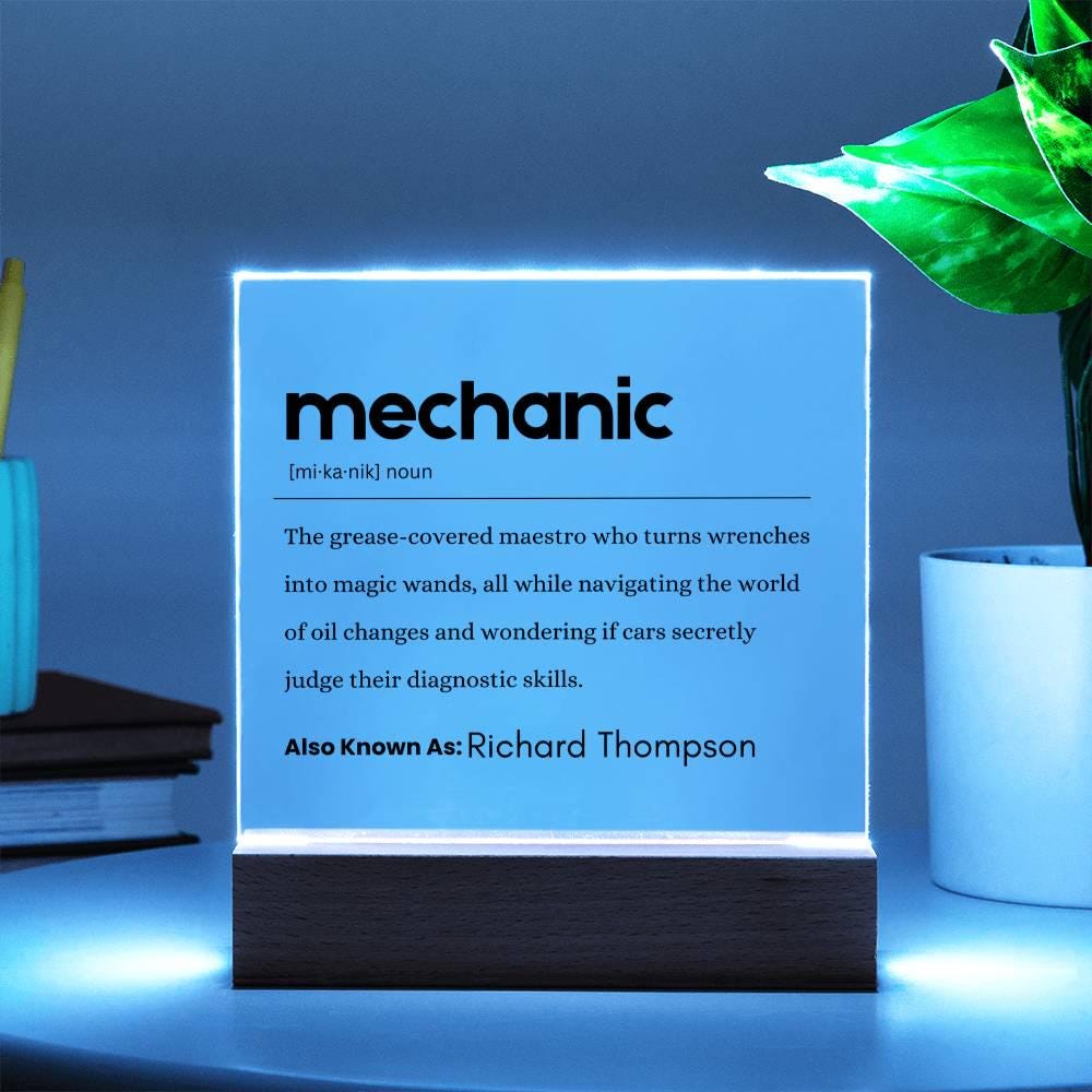 Mechanic Gift Personalized Definition Acrylic Plaque – Custom Mechanic – view 3