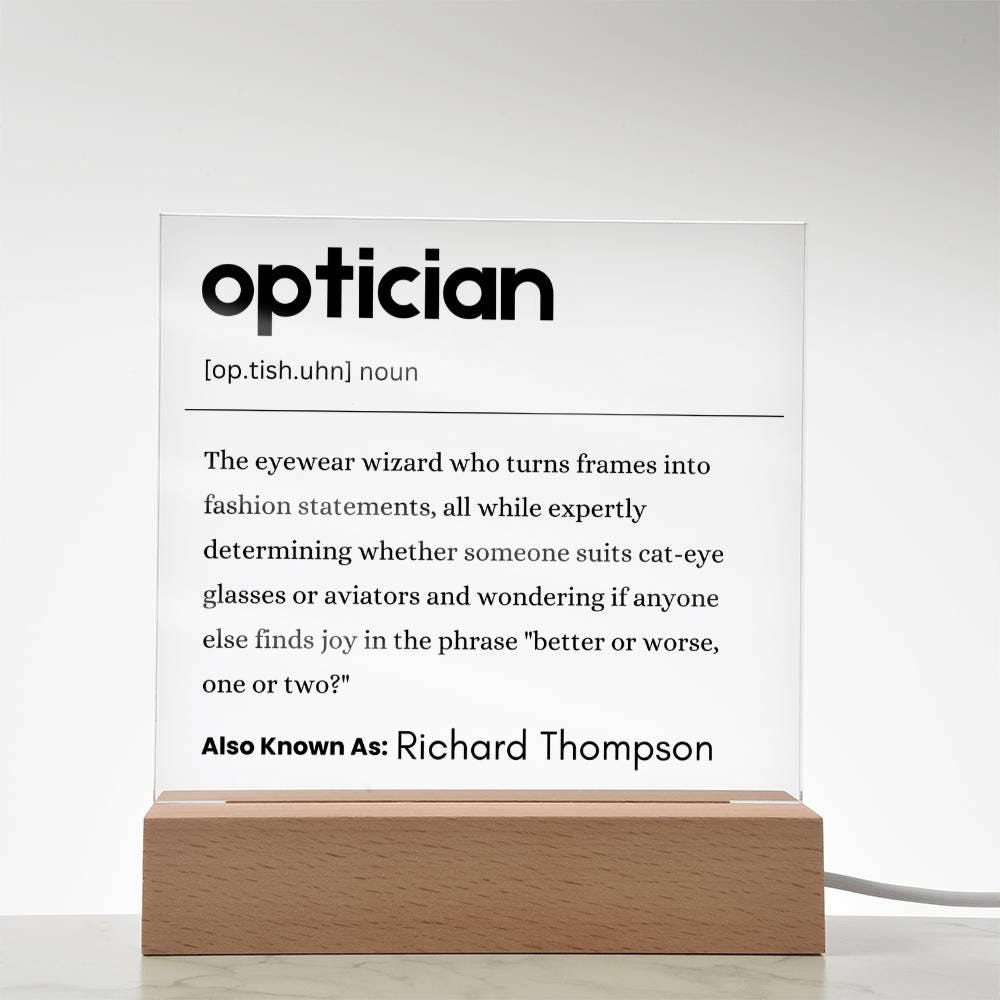 Optician Gift Personalized Definition Acrylic Plaque – Optometry Gifts – view 8