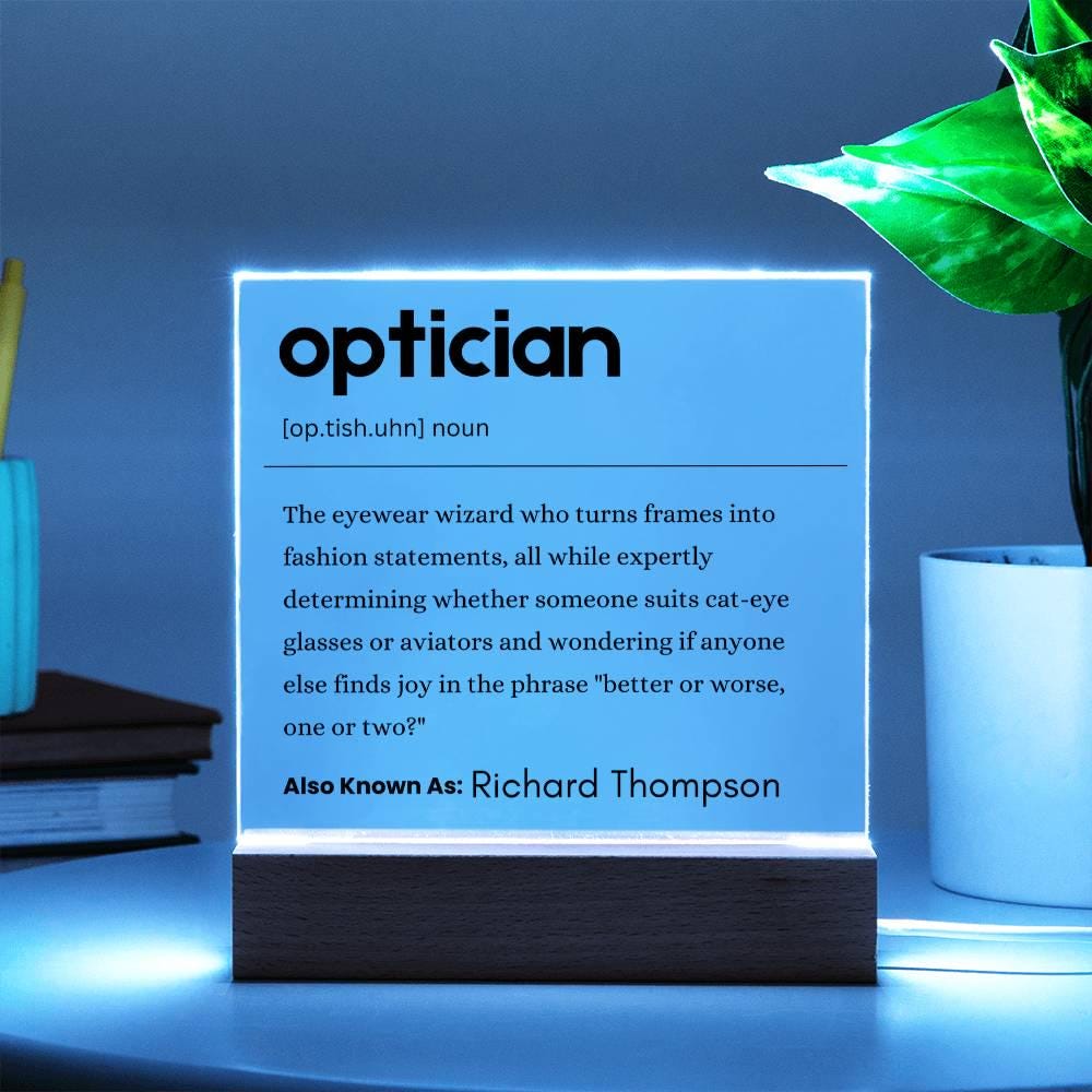 Optician Gift Personalized Definition Acrylic Plaque – Optometry Gifts – view 3