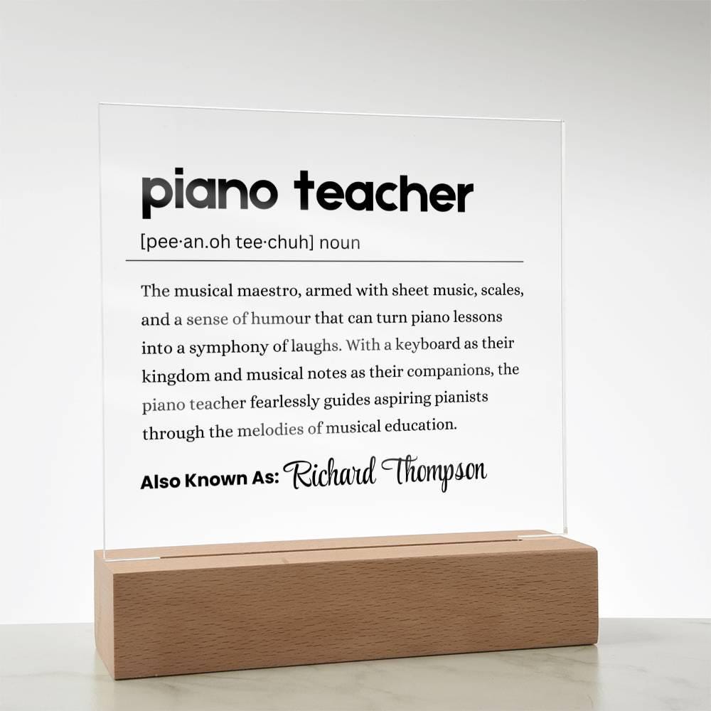 Piano Teacher Gift Personalized Definition Acrylic Plaque – view 9