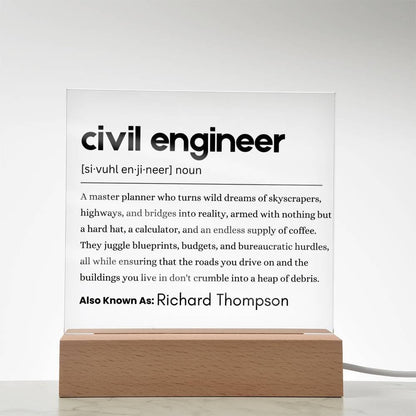 Civil Engineer Definition Plaque – Gift for Civil Engineer – view 10