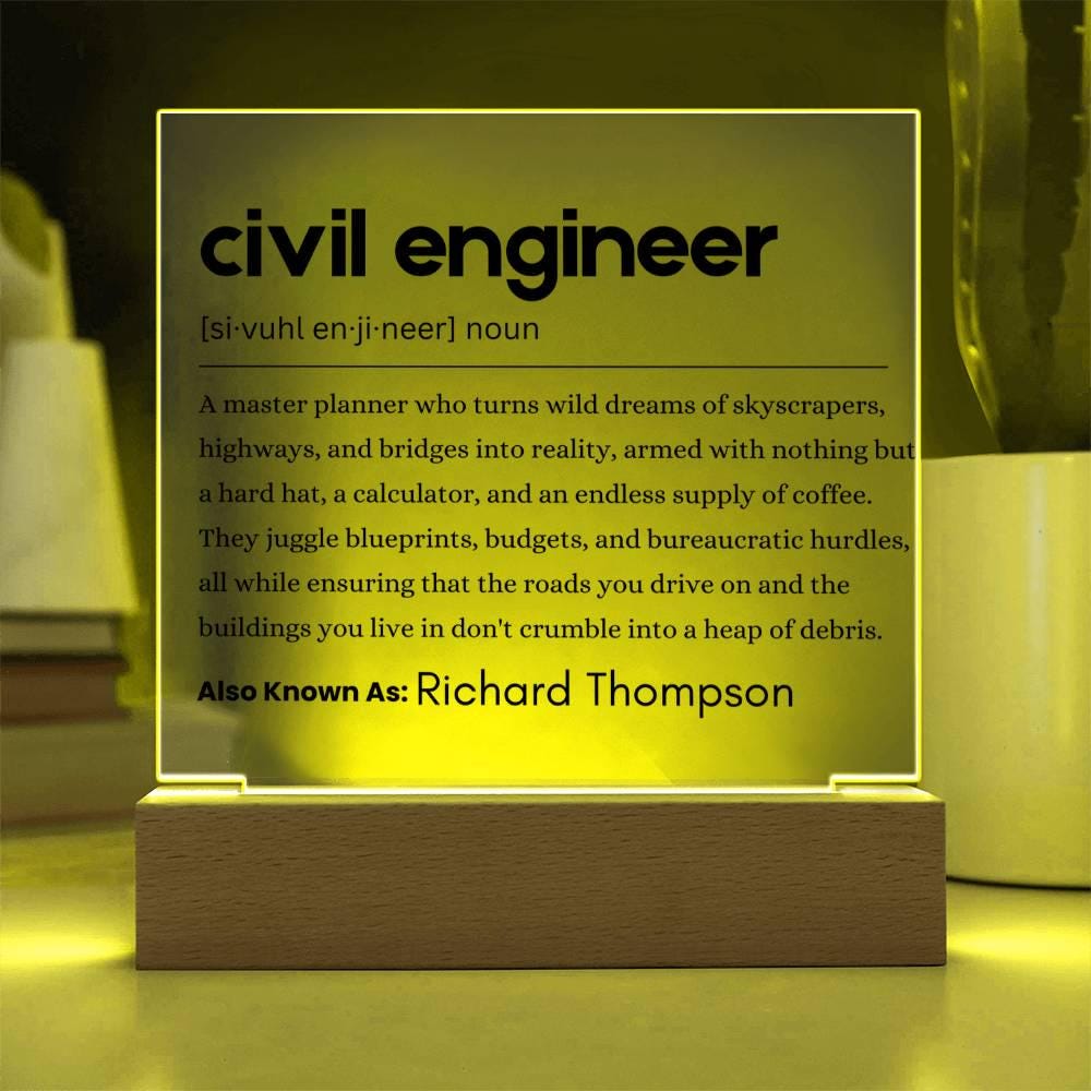 Civil Engineer Definition Plaque – Gift for Civil Engineer – view 3