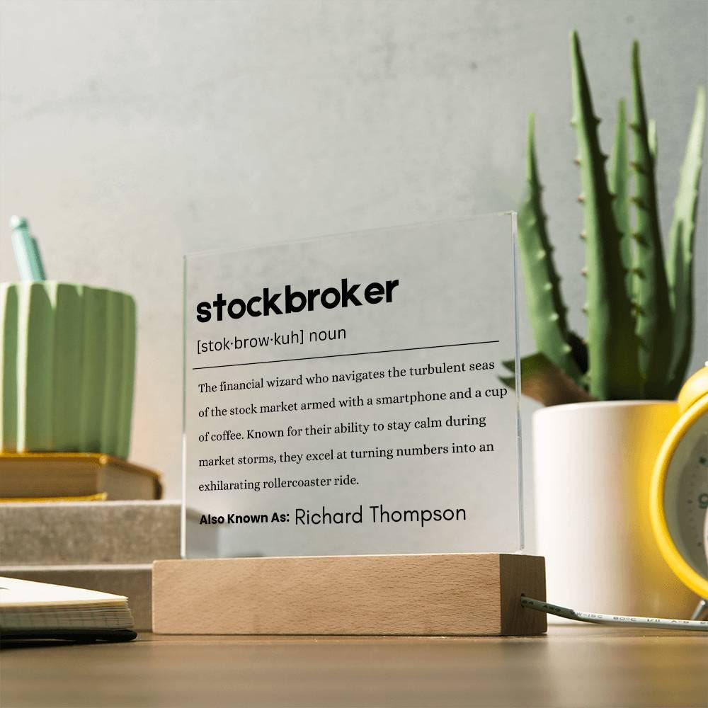 Stock Broker Gift Personalized Definition Acrylic Plaque – view 8